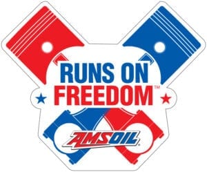 AMSOIL Runs on Freedom logo emphasizing the freedom to choose your oil.