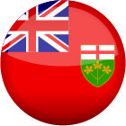 Ontario flag in a circle