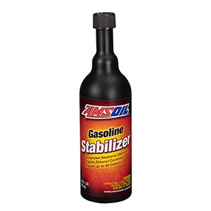 AMSOIL Gasoline Stabilizer designed to prevent fuel degradation, ensuring smooth starts and extended equipment life for seasonal vehicles and equipment.