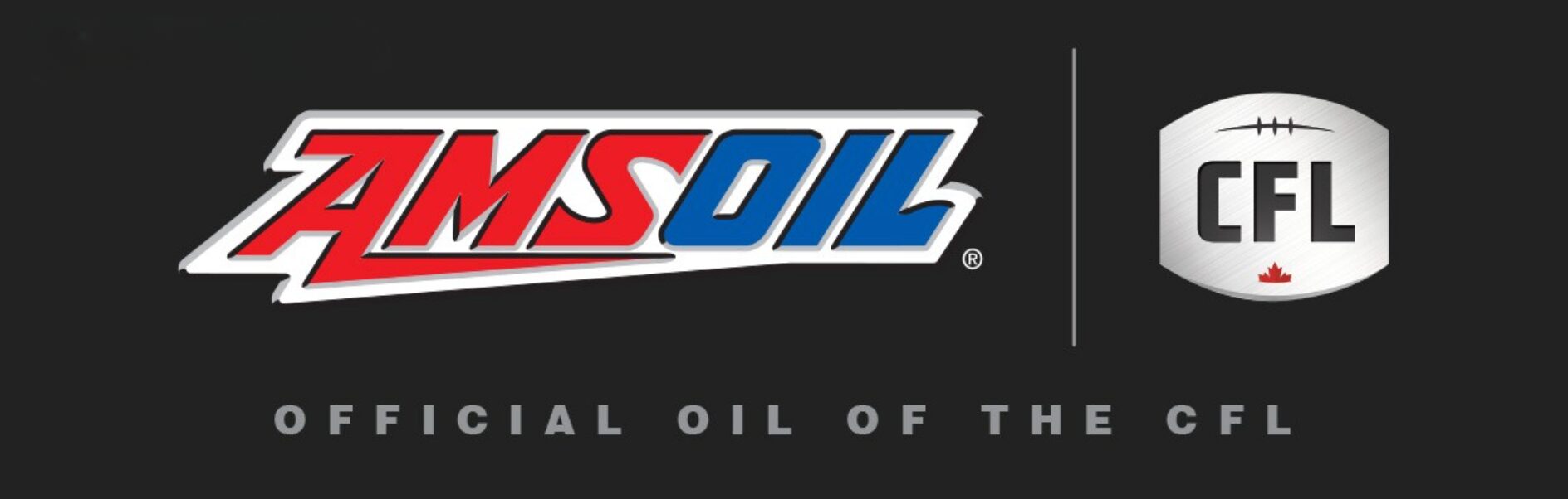 AMSOIL logo alongside the Canadian Football League (CFL) logo on a black background.