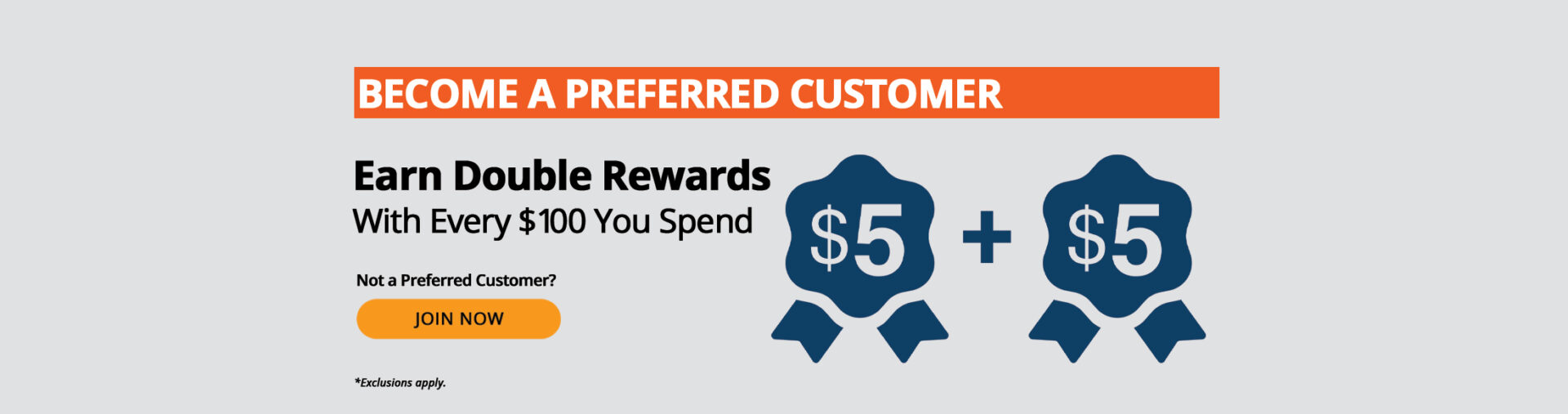 AMSOIL banner promoting Preferred Customer Program: Spend $100 and earn double rewards, limited-time offer.