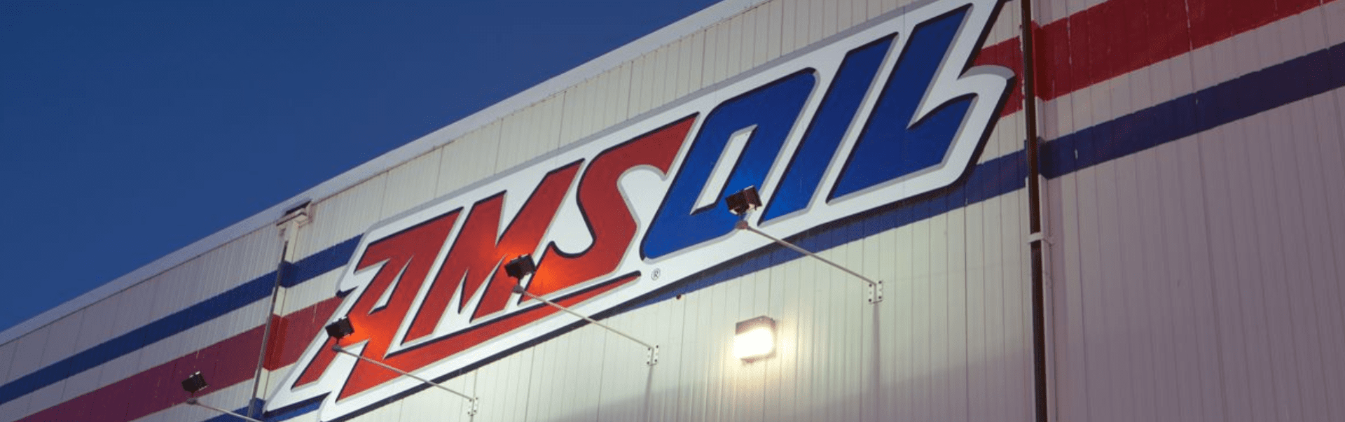 AMSOIL sign on the new Lancaster Distribution Center warehouse