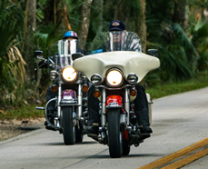 V-Twin Motorcycle on highway