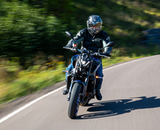 metric motorcycle on road