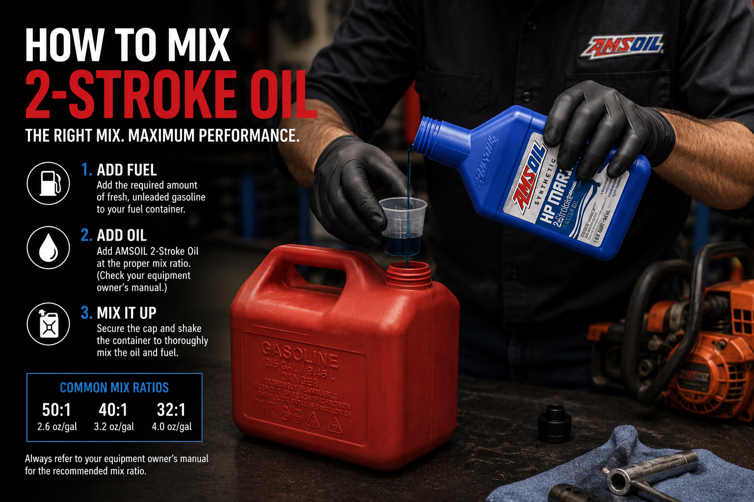 2-Stroke Oil Mix | Ratio Chart, Calculator & Step-by-Step Guide